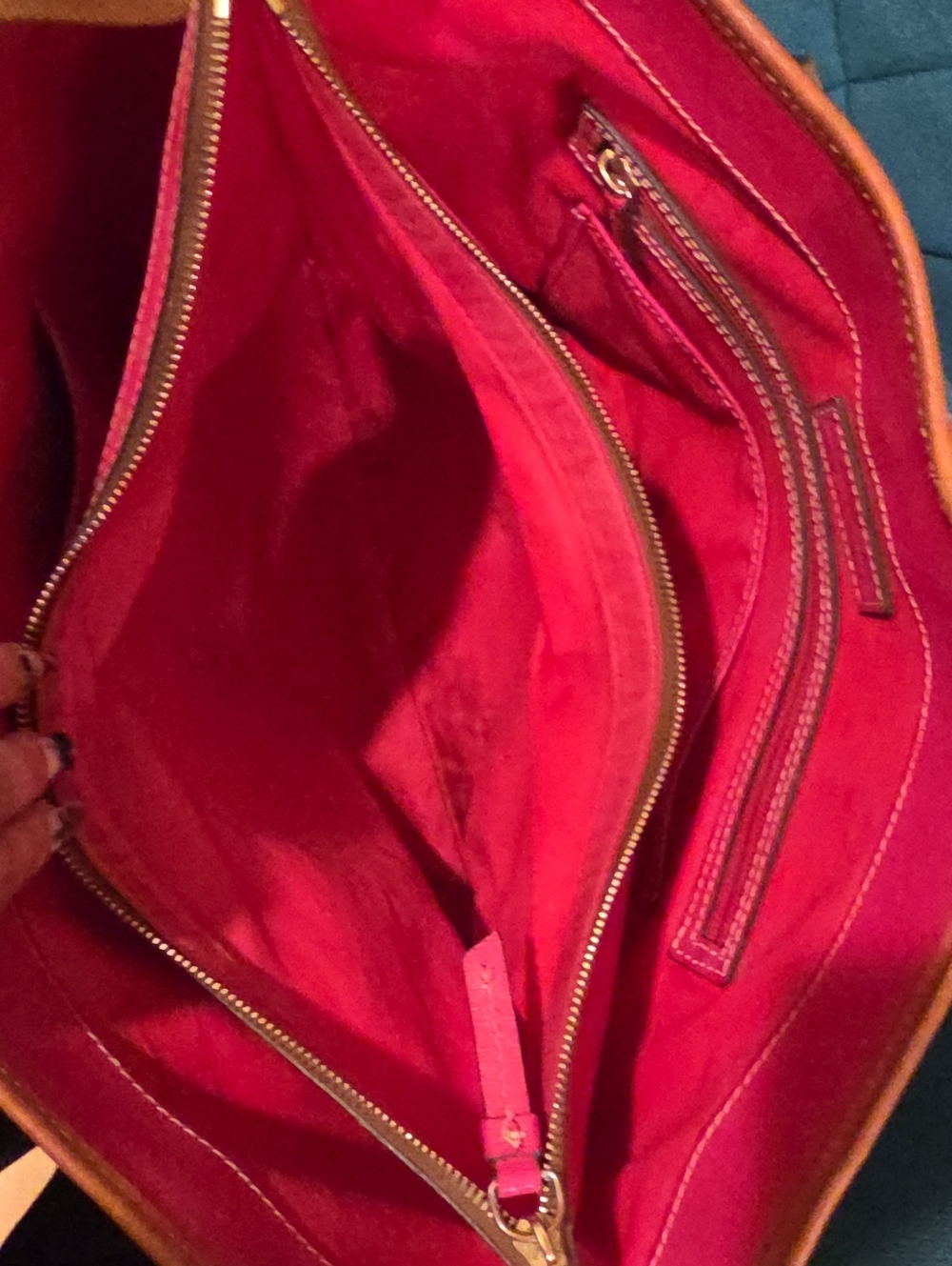 Dooney & Bourke Black and Tan Leather Tote - Picture 4 of 4